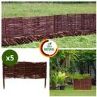 Floranica 5 kusů proutěných obrub na záhony 30 cm x 60 cm proutěné obruby na trávníky proutěné obruby na záhony obruby na trávníky plot na záhony proutěný plot