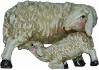 Krippenfiguren Tiere Schafe Schafherde Mutterschaf mit Lamm für Figuren 14-16 cm 