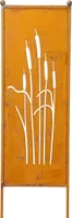 Edelrost Sichtschutz Schilfkolben 115 x 32 cm Gartenstele Rostwand Rost Wand Stele Deko