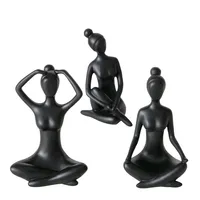 Set, Yoga, 3er 14x9x22cm, Figuren handgemalt,