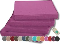 Stuhlkissen - Polsterauflage Auflage für Stühle FK5 (40x40, Pink, 4)