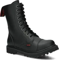 NAGABA Stiefel Damen Herren Springerstiefel 10-Loch - Leder - Schwarz - 38
