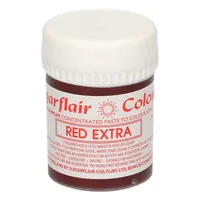 Sugarflair gelová barva EXTRA RED - extra červená 42g  Sugarflair Barva:: Červená, Váha:: 42g