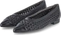 Paul Green Damen Ballerinas Schwarz Glattleder Textil Größe: 40,5