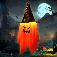 105 cm velké Halloween dekorativní řetězové osvětlení venkovní, Halloween světlo, vedl čarodějnický klobouk ducha světla baterie pro Halloween party zahradní osvětlení