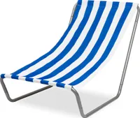 FEBE Leżak plażowy ogrodowy granatowy/biały w paski lekki składany z torbą do przenoszenia