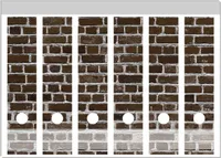 Wallario Ordnerrücken Sticker, selbstklebend für breite Ordner, 6 Stück, Motiv Ziegelsteinwand in braun - Backsteine