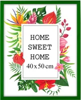MG Design rámeček na obrazy 40 x 50 cm - barva zelená, ze dřeva, s akrylovým sklem - pro vertikální nebo horizontální zavěšení/postavení, na fotografie, plakáty