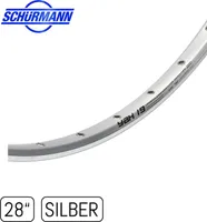 windmeile | Schürmann YAK Felge, 28 Zoll, in Silber, ungeöst, Hohlkammerfelge, Autoventil/ Schrader-Ventil, E-Bike, Elektro Fahrrad, Pedelec