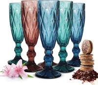 6 bunte Sektgläser 150ml Champagner Sektkelche Sektglas Proseccogläser Prosecco