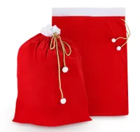 XXL Weihnachtssack- Nikolaussack Weihnachtsmann Sack- Geschenksack aus Samt für Weihnachten Geschenke (Rot und Weiss, 70 x 100 cm)