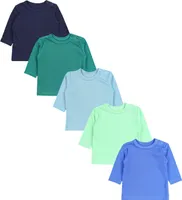 TupTam Baby Jungen Langarmshirt 5er Pack, Farbe: Dunkelblau Blau Mineralgrün Dunkelgrün Hellgrün, Größe: 98