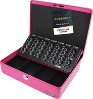 HMF 10015-15 Geldkassette Euro-Münzzählbrett, Geldzählkassette, 30 x 24 x 9 cm, pink