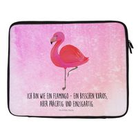 Mr. & Mrs. Panda 33 x 42 cm Notebook Tasche Flamingo classic - Aquarell Pink - Geschenk, Selbstliebe, glücklich, Notebook-Reisehülle, Laptop, Notebook Schutz, einzigartig
