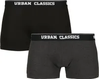 Urban Classics Boxershort Pánske boxerky Double Pack Black/Charcoal-4XL