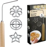 Rosette / Bunuelos Form Set mit 3 Formen (Stern, Blume, Kreis)