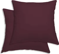 2er Set Kissenbezug Kissenhülle 40x40 cm bordeaux rot Uni Renforce Baumwolle