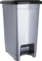 Orion | Mülleimer mit Tretmechanismus - 10 l - Grau - Treteimer - Platzsparend - Abfalleimer