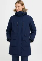 NORTH BEND NBBree Damen Parka Winterjacke Mantel Jacke winddicht wärmend wasserdicht atmungsaktiv Kinnschutz verstellbarer Saum Kapuze Reißverschlusstaschen