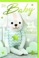 Geburt – Baby – Freudiges Ereignis - Karte mit Umschlag - Zum Baby die