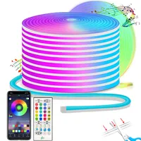 taśma LED 3M Ściemnialna taśma świetlna RGB-Band Stripe Cięcie Bluetooth Silikonowe wróżki Zdalne sterowanie 24V