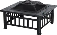 M MCombo Feuerschale mit Grillrost & Funkenschutz 81x81x44,5 cm, 0039