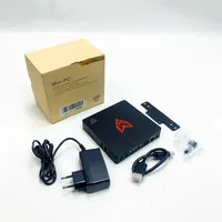 MII-V Mini PC Desktop Licencia Windows 10 Multimediálny kancelársky počítač, 4GB Ram 64GB SSD, HDMI+VGA Dual Display, Intel Apollo Lake Celeron J3355 VESA Mount, Dual WiFi, EU Plug chýba jeden HDMI kábel