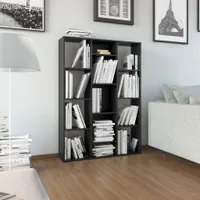 vidaXL Przegroda do pokoju/półka na książki czarna 100×24×140 cm płyta wiórowa