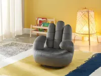 Kindersessel Fingersessel drehbar - Samt - Anthrazit - CATCHY
