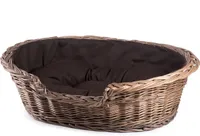 JIPRO® Katzenkorb, Hundebett aus Weide Provence mit Kissen Cherry I. - B 75 x T 54 x H 22(cm)