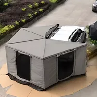 270° Grau Automarkise/Zelt mit Vorzelt 250x200cm für die Beifahrerseite Dachzelt Markise