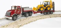Bruder Nákladní auto MACK Granit návěs a traktor JCB