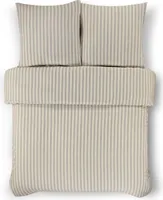 3 tlg. Garngefärbte Seersucker Bettwäsche Bettgarnitur Set Farbe Grau / Creme 200 x 220 cm