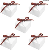 BELLE VOUS 50Stk Weiße Geschenkboxen Pappe