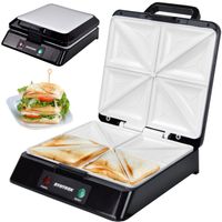 Syntrox Chef Maker SM-2000W XXL Sandwichmaker mit Keramikplatten Thermostat und Edelstahldekor
