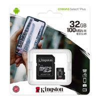 Kingston 32GB microSDHC Canvas Select Plus A1 CL10 100MB/s + adapter