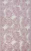 BELIANI Outdoor Teppich Rosa/Weiß Polypropylen 120 x 180 cm Palmen-Muster Jacquardgewebt Rechteckig Kurzflor Gartenaccessoires Terrasse Wohnzimmer