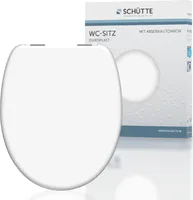 SCHÜTTE WC Sitz WHITE, Duroplast Toilettendeckel mit Absenkautomatik, Klobrille
