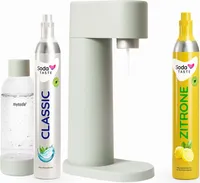 Sparangebot: Woody Wassersprudler (Hellgrün/Pigeon) + CO2-Zylinder Zitrone