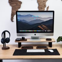Monitor Ständer für den Schreibtisch, Monitorständer aus Holz Eiche 70cm, Bildschirmerhöhung, Schreibtischregal, Monitor Stand Desk Shelf
