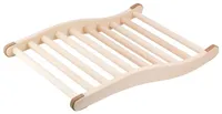 HOFMEISTER® Sauna Rückenlehne, 51 cm, Linden-Holz für hohe Temperaturen, ergonomisch geformt, rutschfeste Kork Stopper, EU Handfertigung, Rückenstütze & Kopfstütze zum Relaxen