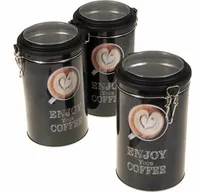 SIDCO Kaffeepaddose 3 x Vorratsdose Vorratsbehälter Kaffeedose Teedose Paddose Blechdose
