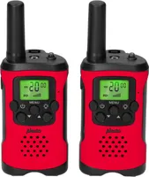 Alecto FR115RD - Set mit 2 Walkie Talkies für Kinder, Reichweite von bis zu 7 Kilometern, Rot/Schwarz