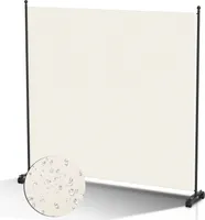 TolleTour Paravent mit Rollen Faltbarer Raumteiler Outdoor Trennwand Garten Sichtschutz Raumtrenner 1 teilig Beige 187x181 cm