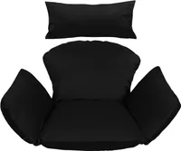 Hängesessel Kissen, Polster, Auflage für Polyrattan Rattan Indoor Hängeschaukel Hängekorb Schaukel Korb Rückenkissen Schwarz [114]