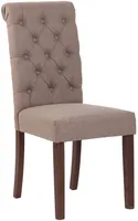 DELUKE® Esszimmerstuhl WALES Samt - 98x45x63cm, taupe, Holz Gestell | Stühle Esszimmerstühle Stuhl Esszimmer Esstisch Stühle Küchenstuhl