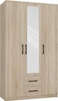 Kleiderschrank 120 cm mit Spiegel und Schubladen RAGNAR – Eiche sonoma