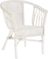 KRINES HOME  Stapelbarer Rattansessel, Rattanstuhl/Bistro-Sessel Balkonsessel in der Farbe Weiss