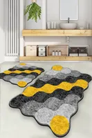 Mijolnir, Circle - Yellow, Badematten-Set (2 Stück), Gelb, 60 x 100 cm
