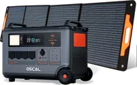 OSCAL PowerMax 3600 Tragbare Solarspeicher 3600Wh + OSCAL PM200 Faltbares Solarpanel 200W Mobile Solaranlage für Powerstation Solarspeicher
